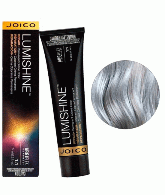 Перманентная крем-краска для волос Joico Lumishine Color, 74 мл 4AA Светло-коричневый, пепельный с серебром