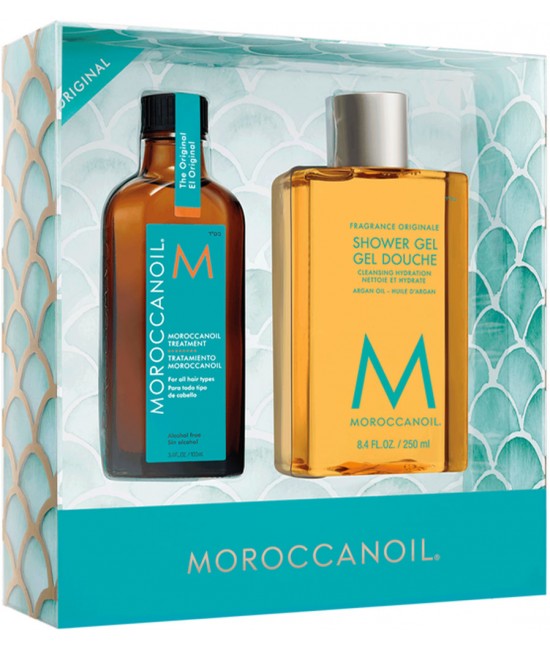 Набор (легендарное масло для волос + гель для душа) Moroccanoil Summer Treatment regular+Shower Gel 100+250 мл