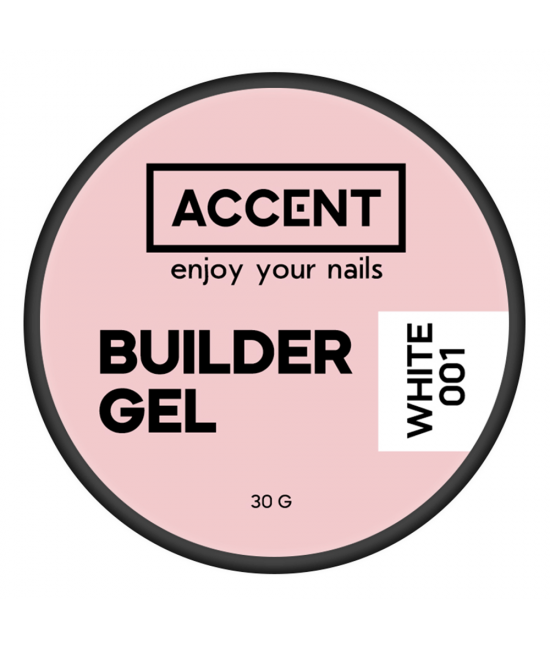 Моделирующий гель для ногтей Accent Builder gel white 001  30 г