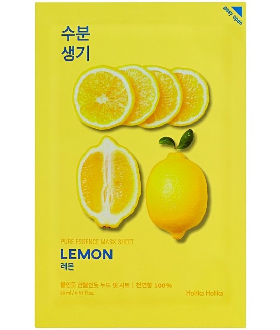 Тканевая маска с экстрактом лимона Holika Holika Pure Essence Mask Sheet Lemon