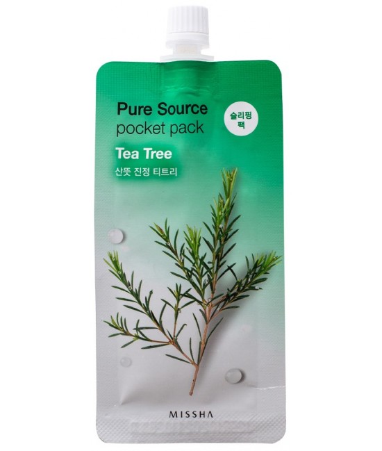 Ночная маска с экстрактом чайного дерева Missha Pure Source Pocket Pack Tea Tree 10 мл