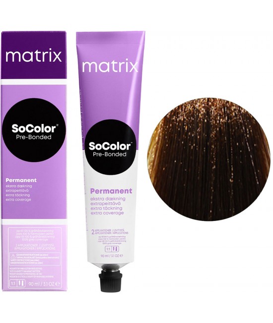 Краска Matrix SoColor Extra Coverage для высокоэффективного 100% закрашивания седины 505G Extra Coverage Светлый шатен золотистый