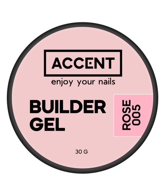 Моделирующий гель для ногтей Accent Builder gel rose 005 30 г