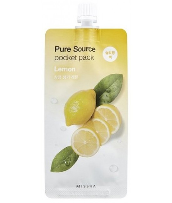 Тонизирующая ночная маска с лимоном Missha Pure Source Pocket Pack Lemon 10 мл