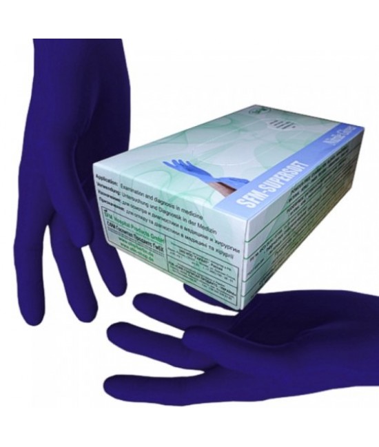 Перчатки нитриловые фиолет без пудры, 100 шт (особо чувствительные) размер XS