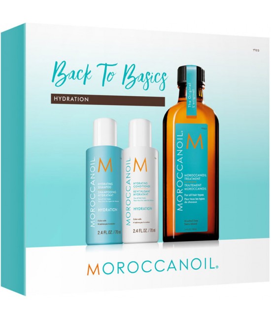 Набор для всех типов волос увлажняющий Moroccanoil Back To Basics (масло+шампунь+кондиционер)