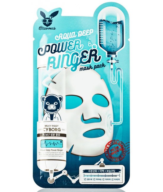 Тканевая маска увлажняющая для сухой кожи Elizavecca Aqua Deep Power Ringer Mask