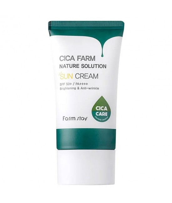 Успокаивающий солнцезащитный крем с центеллой Farmstay Cica Farm Nature Solution Sun Cream 50 г