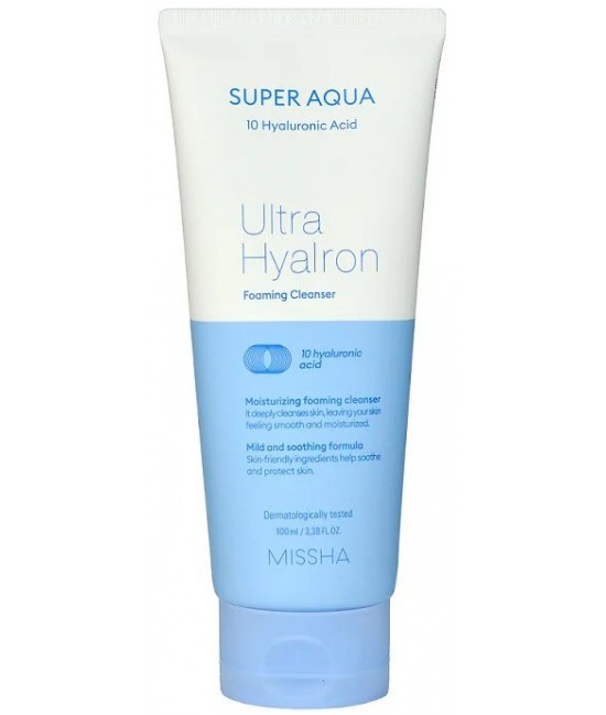 Пенка для умывания с гиалуроновой кислотой Missha Super Aqua Ultra Hyalron Cleansing Foam 200 мл