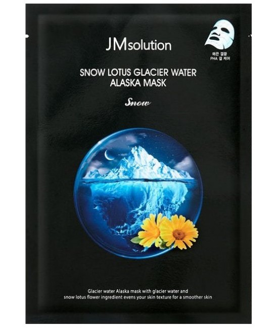 Тканевая маска с экстрактом лотоса JMSolution Snow Lotus Glacier Water Alaska Mask Snow