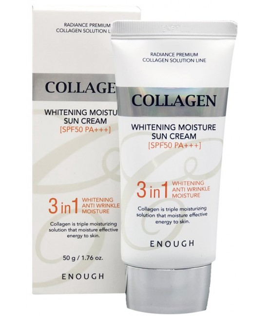 Солнцезащитный крем с 3 в 1 Enough Collagen Whitening Moisture Sun Cream 3 in 1 SPF50+ PA+++
