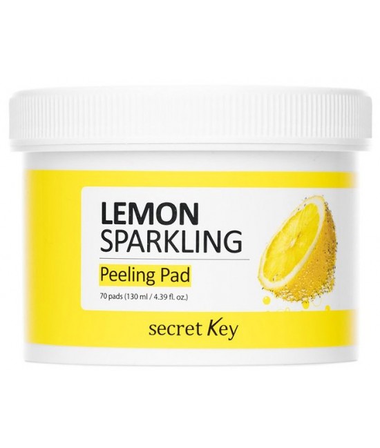 Пилинг-диски с лимоном и фруктовыми кислотами Secret Key Lemon Sparkling Peeling Pad 70 шт