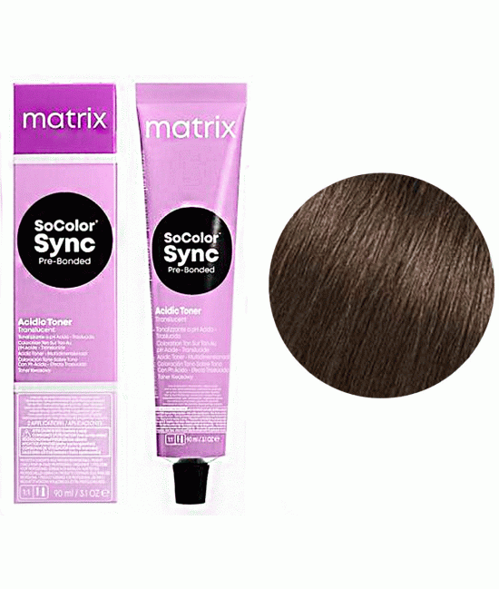 Краска для волос без аммиака Matrix Color Sync, 90 мл Тонер на кислотной основе Матовый брюнер