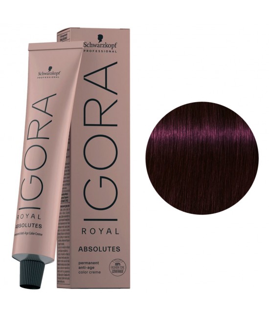 Краска для седых волос Schwarzkopf Igora Royal Absolutes 4-90 средне-коричневый фиолетово-натуральный 60 мл
