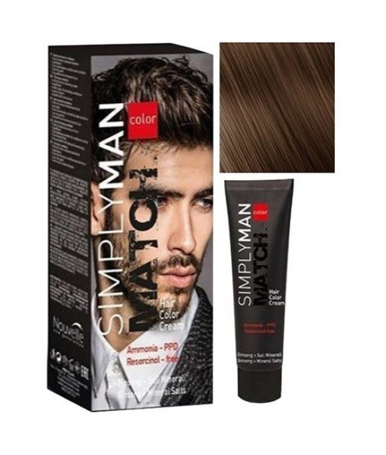 Simply Man Match Hair Color Cream 40 + 40 мл № 6 Темно-русый натуральный